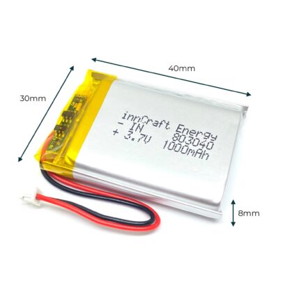 Akumulator Li-Poly 1000mAh 3.7V JST 803040 - obrazek 2