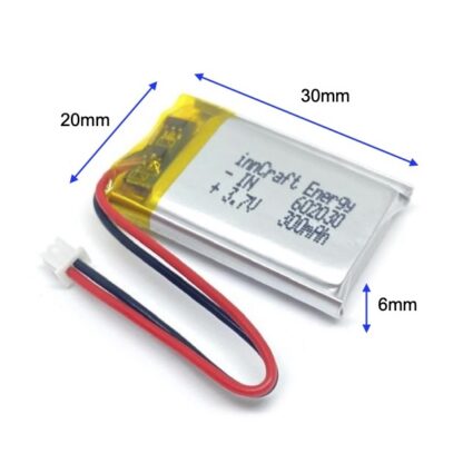 Akumulator Li-Poly 300mAh 3.7V 602030 - obrazek 3