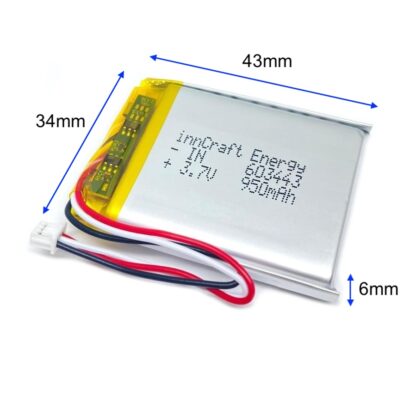 Akumulator Li-Poly 950mAh 3.7V NTC JST 603443 - obrazek 2