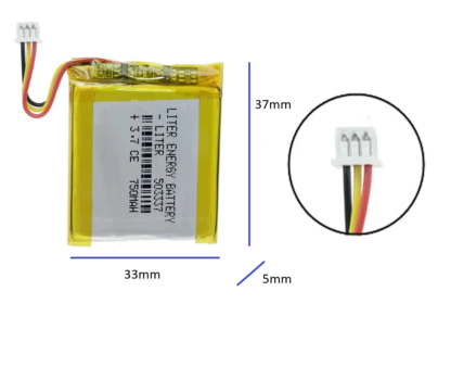 Akumulator Li-Poly 750mAh 3.7V JST NTC 503337 - obrazek 7