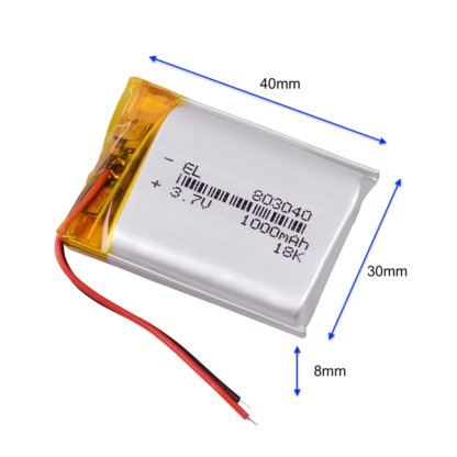 Akumulator Li-Poly 1000mAh 3.7V JST 803040 - obrazek 5