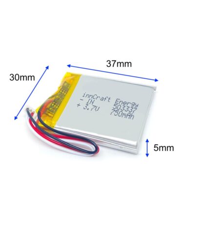 Akumulator Li-Poly 750mAh 3.7V JST NTC 503337 - obrazek 2