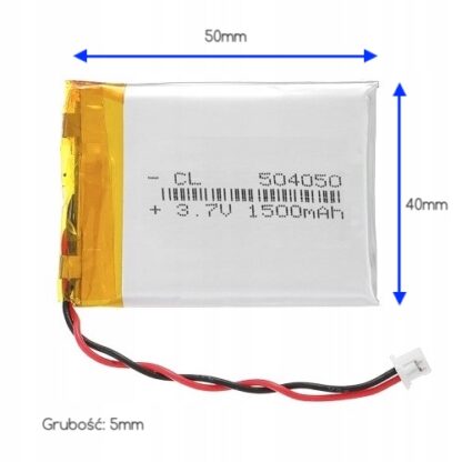 Akumulator Li-Poly 1500mAh 3.7V JST 504050 - obrazek 3