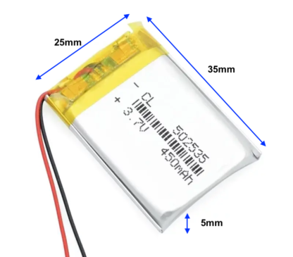 Akumulator Li-Poly 450mAh 3.7V IN502535 - obrazek 5