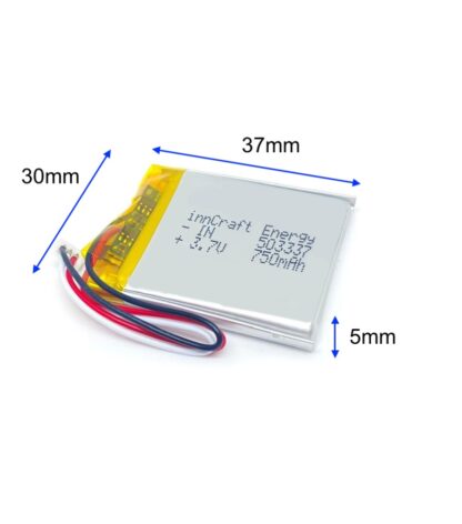 Akumulator Litowo-Polimerowy 750mAh 3.7V INC503337 - obrazek 2