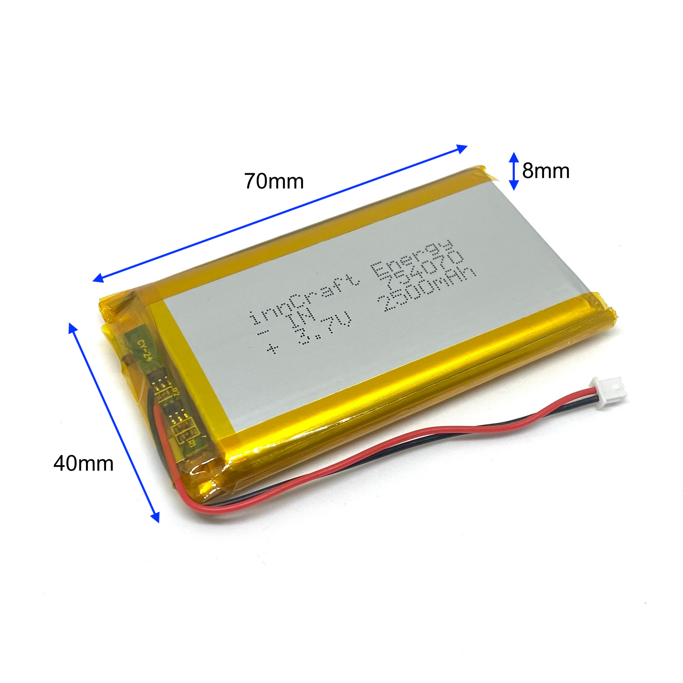Akumulator Litowo-Polimerowy 2500mAh 3.7V IN754070 - obrazek 2